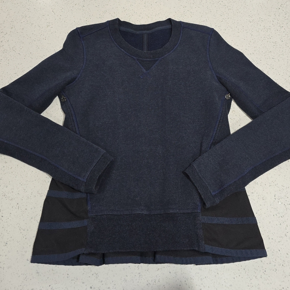 lululemon athletica Dark Navy Crewneck Sweatshirt with Contrast Panels